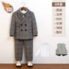 Fleece set, shirt, jacket, vest, trousers, bow tie, brooch, full set, 6 pieces