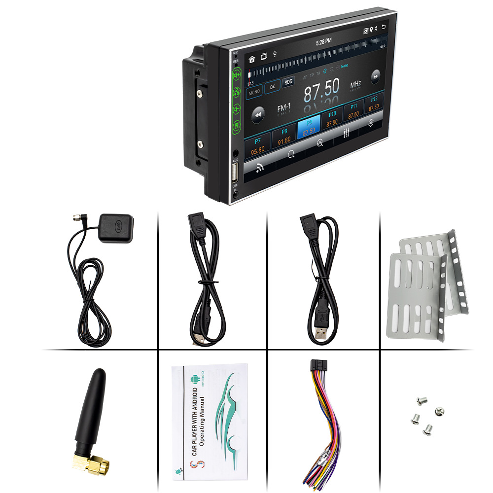 Navegador Android de 7 pulgadas, reproducción de música Bluetooth inteligente todo en uno, multifunción, revertir la imagen de navegación GPS del coche