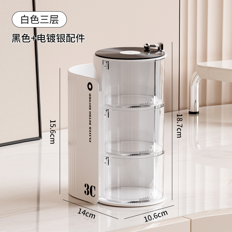 La Caja de almacenamiento de polvo gira a prueba de polvo, la Mesa de belleza, los huevos, el colchón de aire, la cómoda, el cepillo de maquillaje de lápiz labial de varias capas y el estante de objetos.