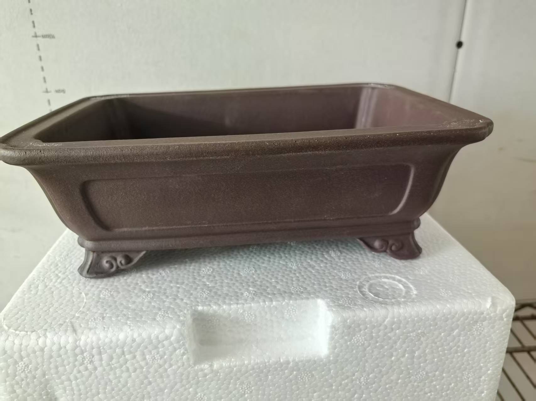 Antiguo púrpura arena maceta fábrica al por mayor grande rectangular suculenta gres bonsai simple orquídea especial maceta