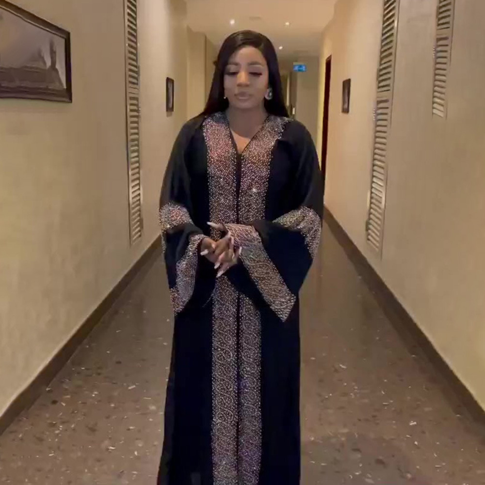 Γυναικεία Ρούχα μεγάλη κούνια φούστα Μουσουλμανικό στυλ ρόμπα μόδας καυτό σημείο πηγής διαμαντιών_voghion.com