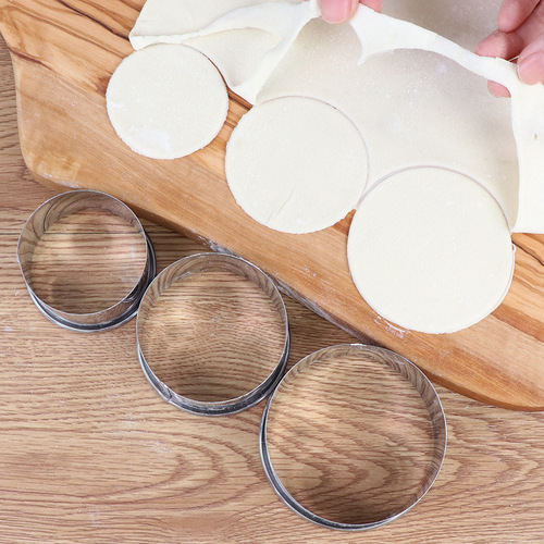 Dumpling skin pressure artifact household mold round rolling pin skin press round cutter leather ring stainless steel household bag