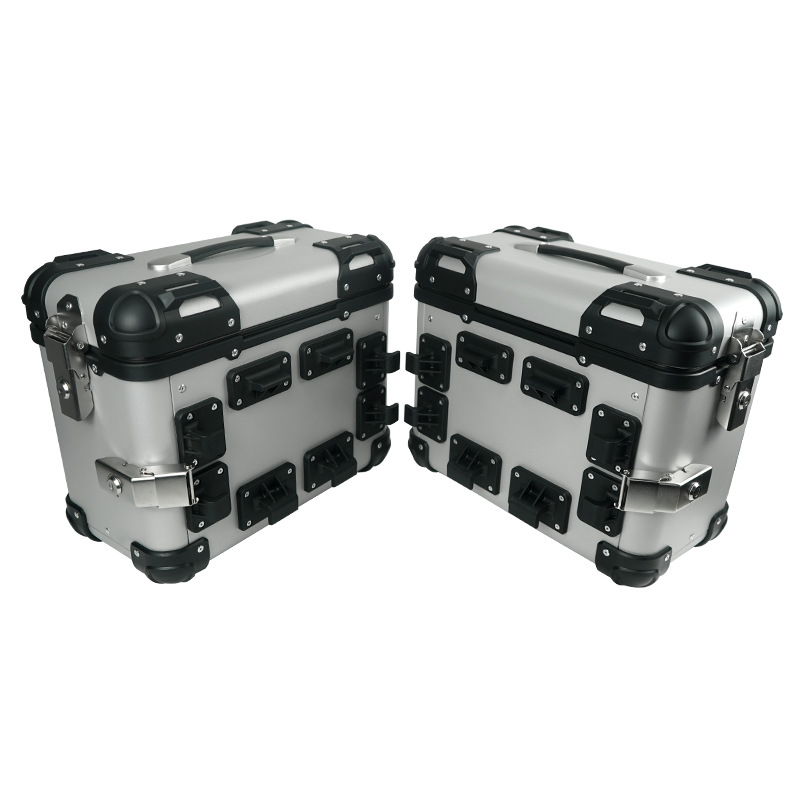 Manufacturer Wholesale Electric Vehicle Motorcycle Rounded Corner Side Box Motorcycle Universal Aluminum Alloy Side Box Side-Mounted Box