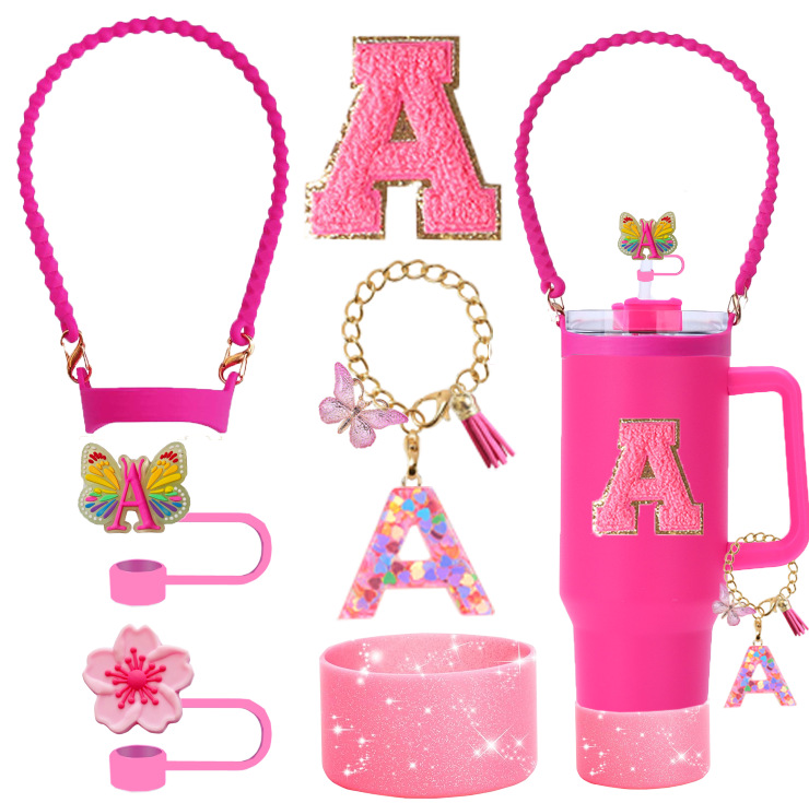 Amazon taza de calor cuentas brazalete llavero botella de agua colgante margarita gorra de paja flor colgante taza cubierta