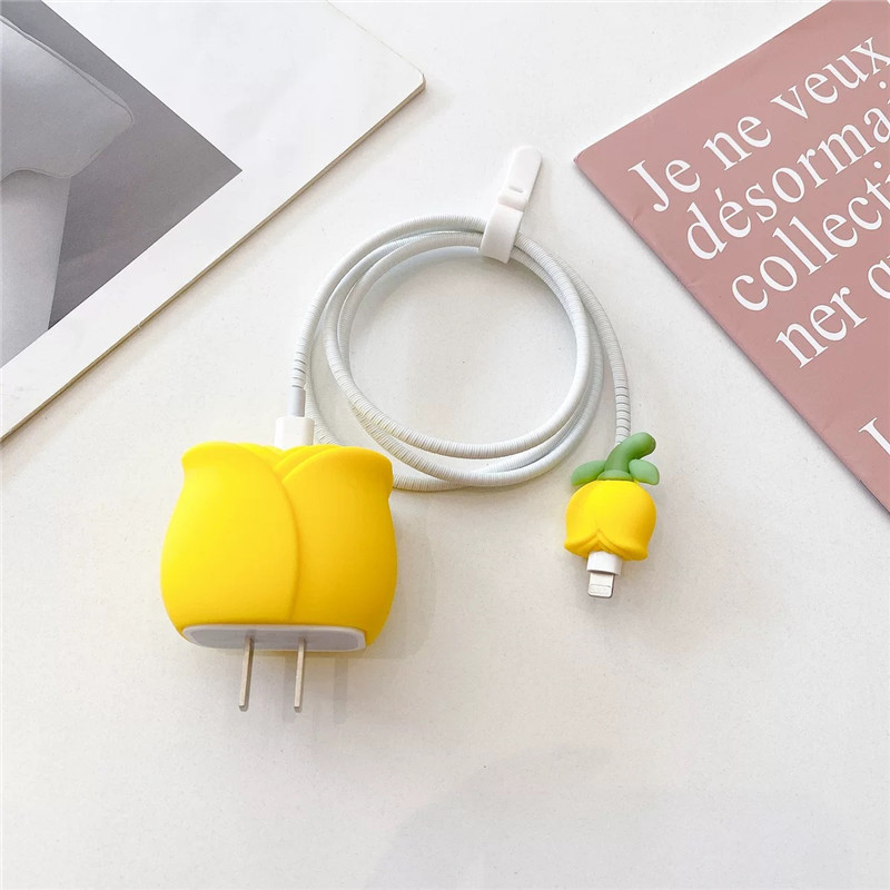 2023 nuevo cargador de dibujos animados cubierta protectora adecuada para Apple carga rápida cabeza 18/20W estándar europeo estándar americano aplicable