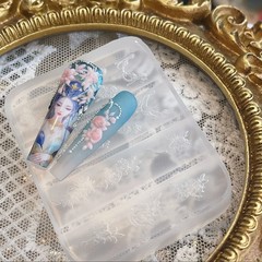 高透鎏金花链美甲模具结合集雕花饰品浮雕立体指甲DIY硅胶装饰