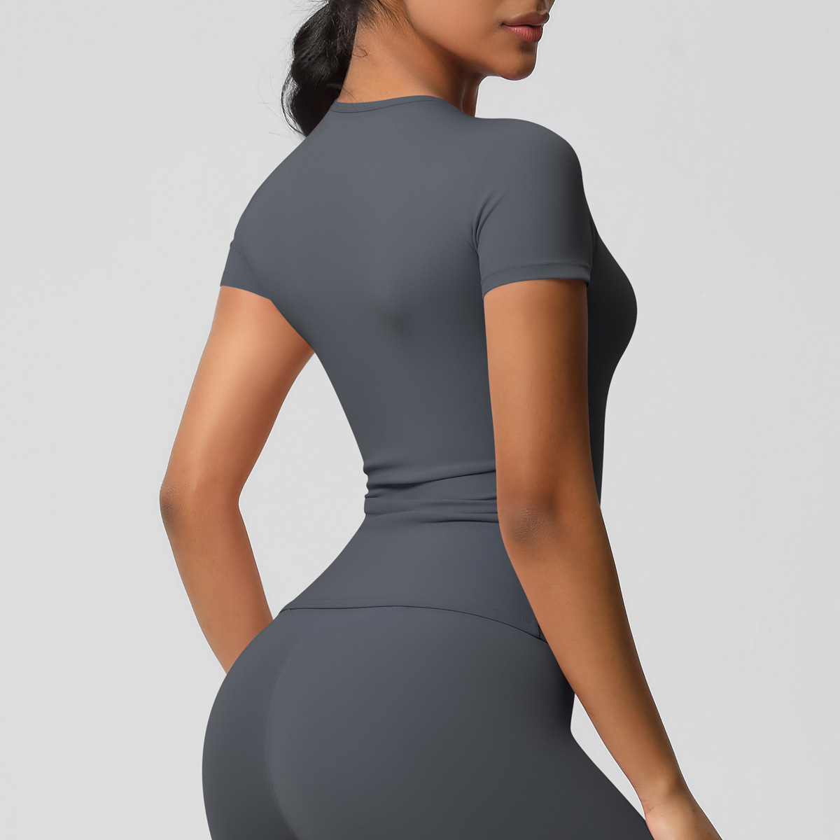 95g Weight Short Sleeve Sleeve Length Nylon, Spandex Fabric Type Regular Top Length T-shirt Tops Type Fitness, Yoga, Running Occasion Round Neck Neckline Solid Color Pattern Sport Style Style S, XL Size Sport Style Solid Color Nylon Spandex Round Neck Active Tops T-shirt 46