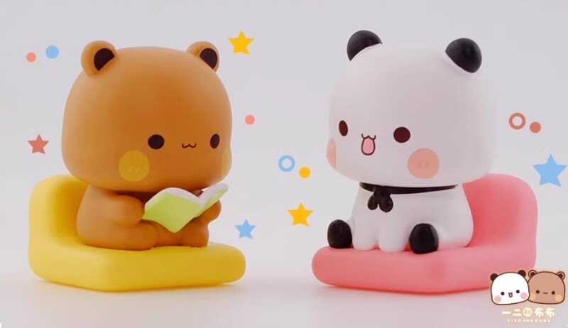 本物の1と2とBubuの日常かわいいミニブラインドボックスフィギュアオーナメントトレンディなおもちゃ周辺機器ガールギフト|undefined
