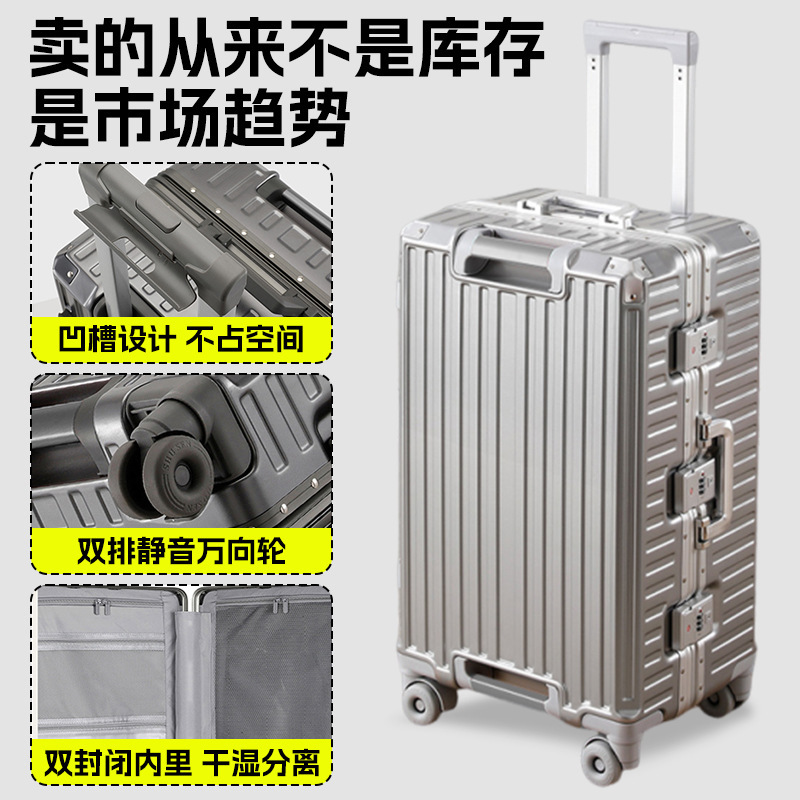 24inch Large Capacity Silent Combination Lock Suitcase for Men and Women, Suitable for Carry-On, Sturdy and Durable Luggage Trolley Case 24inch Large Capacity Silent Combination Lock Suitcase for Men and Women, Suitable for Carry-On, Sturdy and Durable Luggage Trolley Case