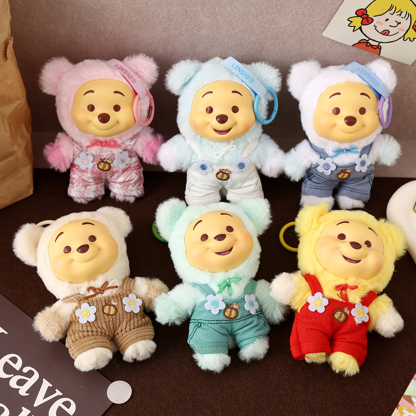 Cartoon plush pendant, doll, creative backpack, pack, with little bears