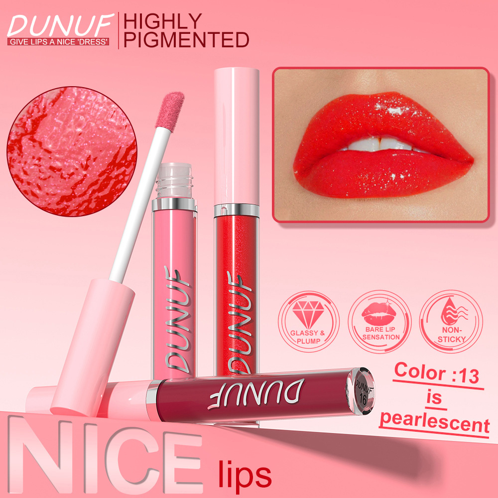 Check out DUNUF 16-color Moisturizing and nourishing Mirror Lip Gloss! Link Disclaimer - For Foreign trade only undefined