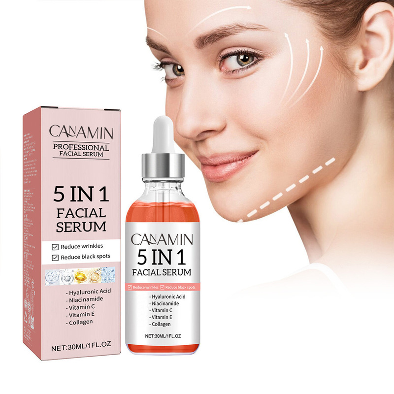 Cross-Border 5 in 1 Facial Essence Five-In-One Facial Essence Anti-Wrinkle Firming and Lightening Spots