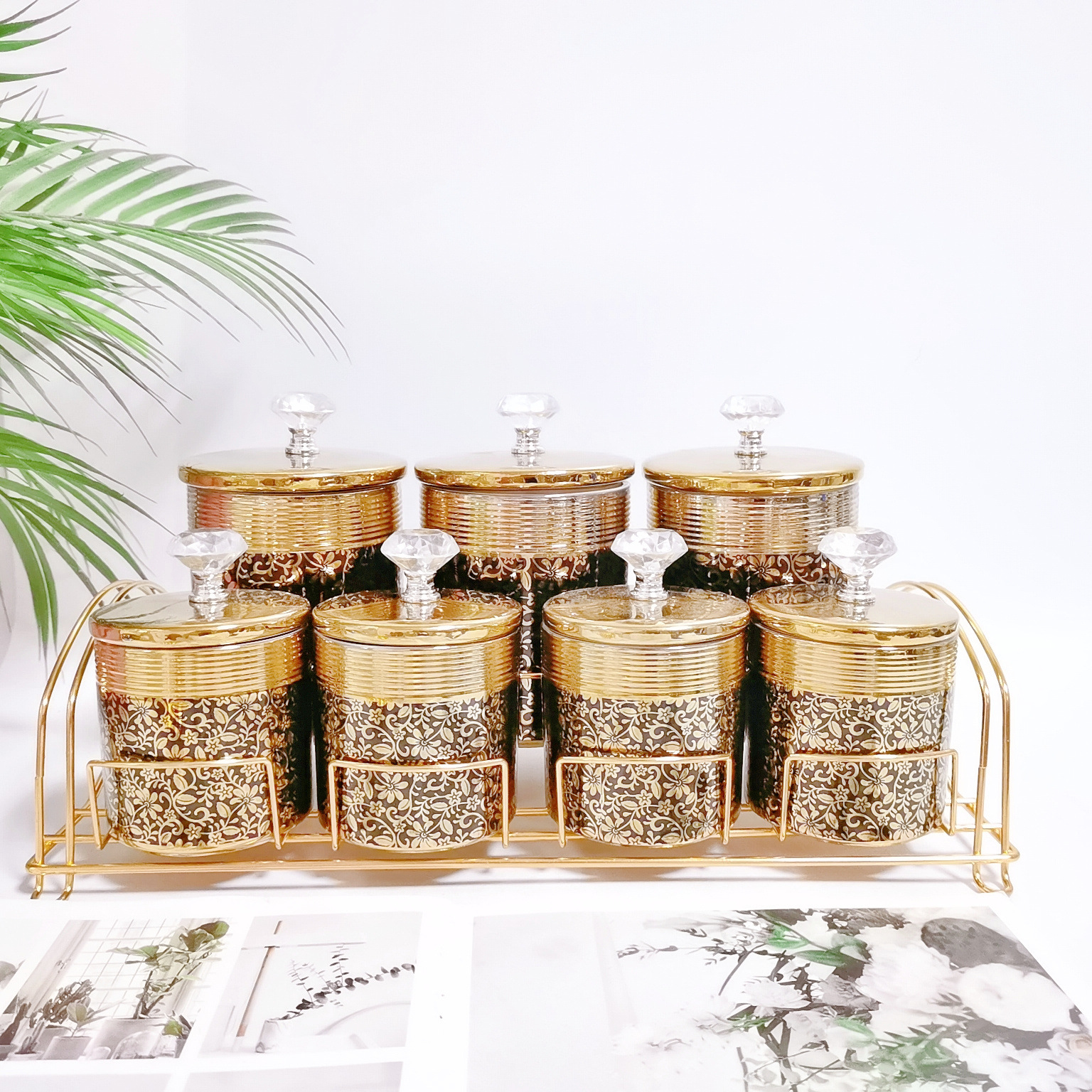 Comercio exterior transfronterizo de cerámica sellada tarro cocina almacenamiento condimento tarro multi-grano de almacenamiento de dulces tarro café té tarro traje