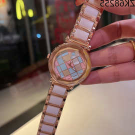 跨境外贸新款三针陶瓷圆表盘女士手表石英机芯气质潮流时尚表批发