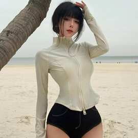 2024新款拼接防晒服女夏季修身显瘦高级感名媛气质休闲百搭上衣潮