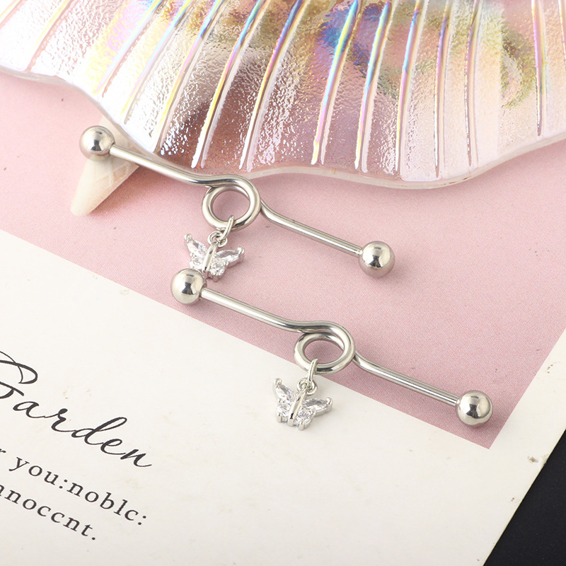 2022 Cross Love Ear Long Rod Earrings Piercing Jewelry Industrial Long Ear Rod Ear Bone Nails detail image 34