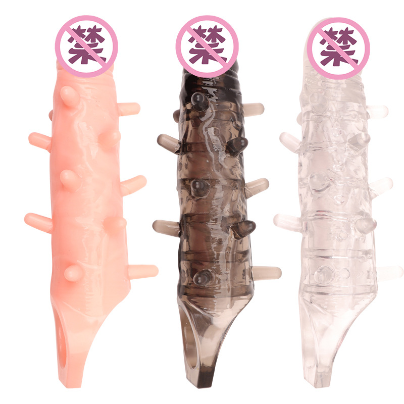 Spiked Wolf-Tooth Condom Sleeve TPE Textured G-Spot Stimulator Delay Cover — detail image 9