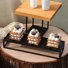 36Y7欧式木质甜品台摆件展示架子森系户外婚礼甜品摆台订婚蛋糕盘