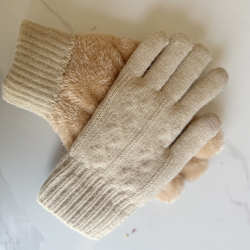 Guantes de punto para hombre para invierno, forrados con forro polar, para conducir al aire libre, ciclismo cálido, motociclismo, anticongelantes, resistentes al frío, guantes con pantalla táctil.