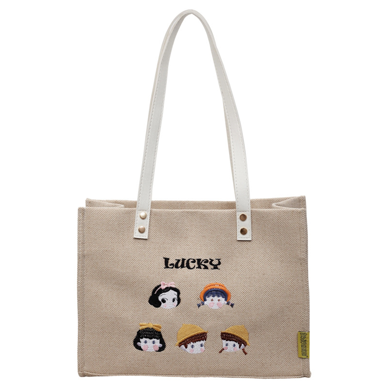 Bolsa de tela de gran capacidad para mujeres 2026 nuevo estilo de alta calidad para ir al trabajo, almuerzo de compras, bolsas de hombro y brazo
