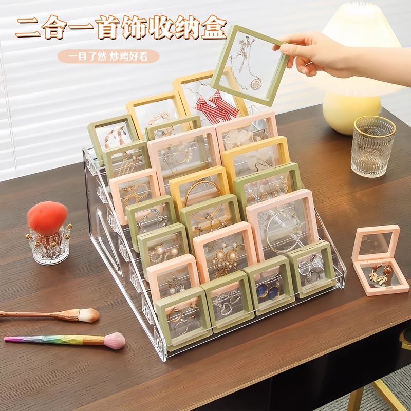 アクリルネイルアートディスプレイラックプラスチック透明ラックディスプレイラック人形アイシャドウ化粧品収納ラックブラインドボックスディスプレイボックス|undefined