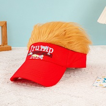 2024美国黄毛假发帽棒球帽跨境搞笑嘻哈帽