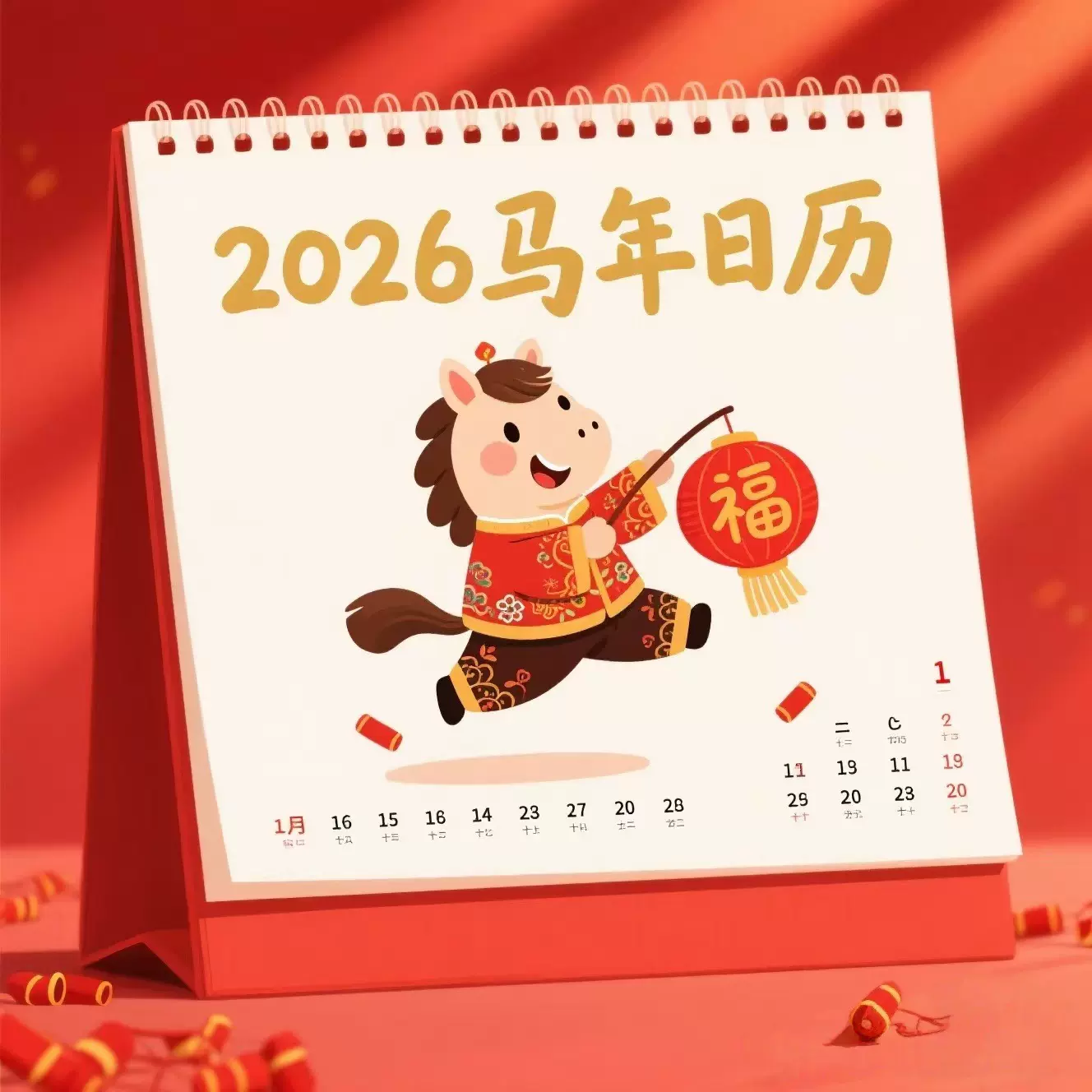 定制2026台历马年新款日历 新款创意台历公司 商务桌面简约台历