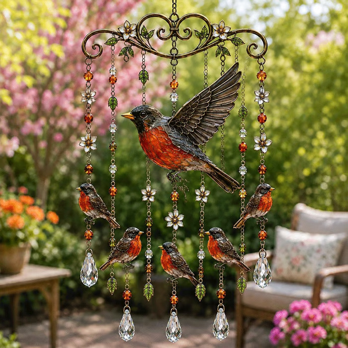 Colgante Graceful Hummingbird Wind Chime Elegante Hummingbird Wind Chime Jardín al aire libre