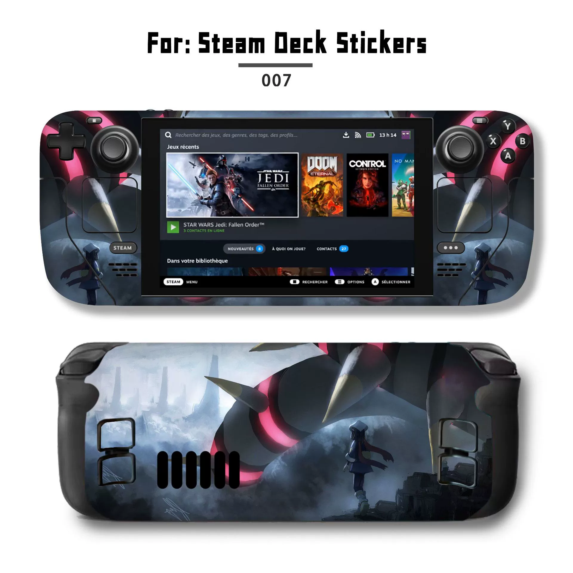 Подходит для наклейки Steam Deck, наклейка на Steam Deck Patch, Steam Panda, вручную, персональный пиксель