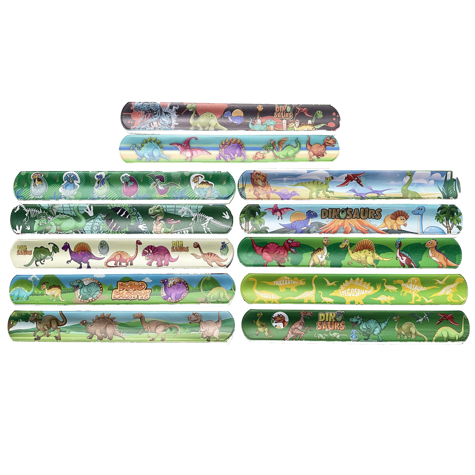 Jurásico dinosaurio 12 estilo pop anillo pvc pulsera dinosaurio tema fiesta niños correa de muñeca