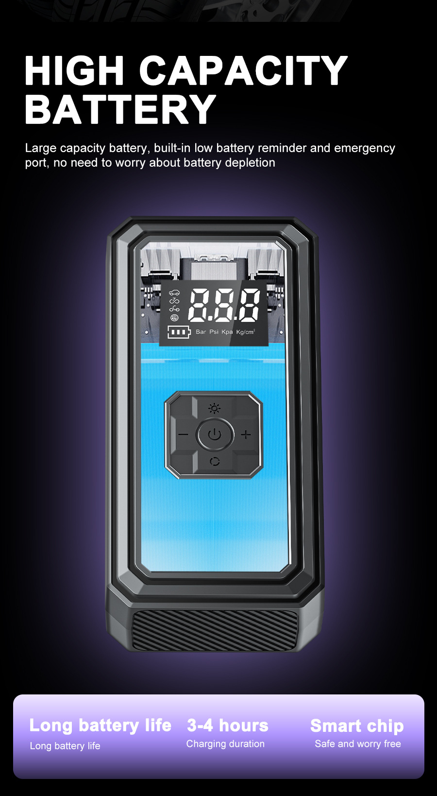 Car Air Pump Small Car Air Pump Electric Portable with Lighting Digital Display Inflatable Pump Electric Air Pump