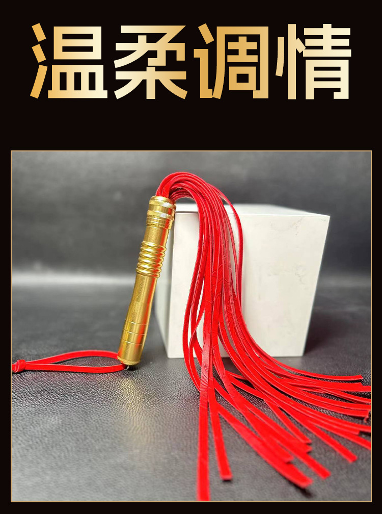 Jiuai SM National-Style Long Whip Red PU Leather Impact Play Toy — detail image 6
