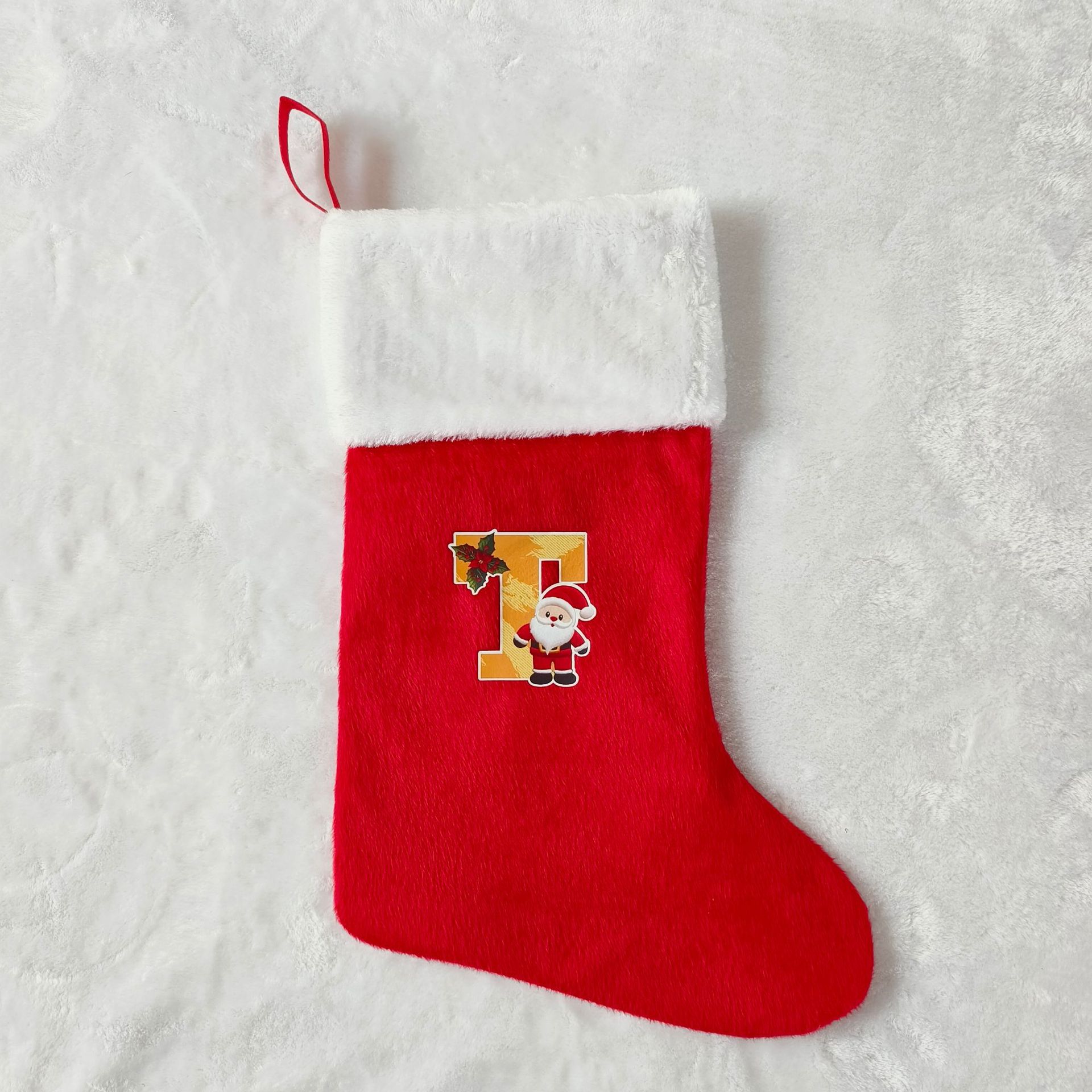 letras transfronterizas calcetines de Navidad encantadores y divertidos letras inglesas calcetines de Navidad creativas letras de Santa Claus