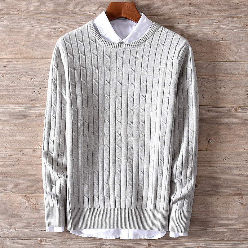 Men's Knitwear Autumn and Winter New Style Men's Sweater Knitwear Young Men's Jacquard Slim Fit One-Piece Wholesale