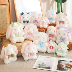 本物のロリータウサギかわいいロングイヤーウサギぬいぐるみ蝶ネクタイリボンウサギペンダント人形ギフト