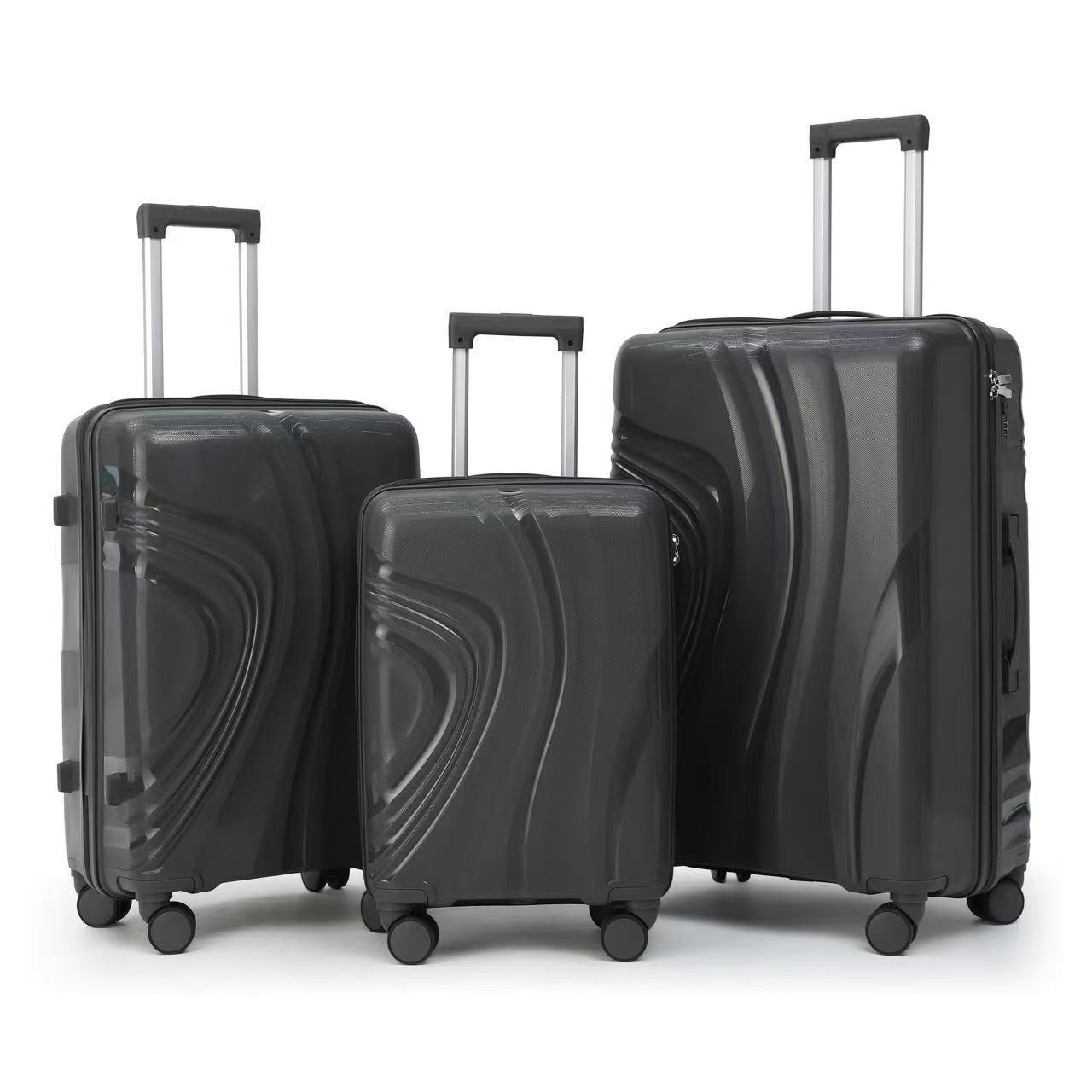 Procesamiento personalizado engrosado cifrado maleta de viaje de alta capacidad 20 / 24 / 28 maleta de tracción