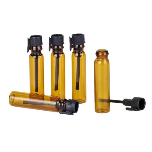1ml light-proof brown glass essential oil dispensing bottle trial size perfume bottle drop stick brown small sample bottle portable empty bottle