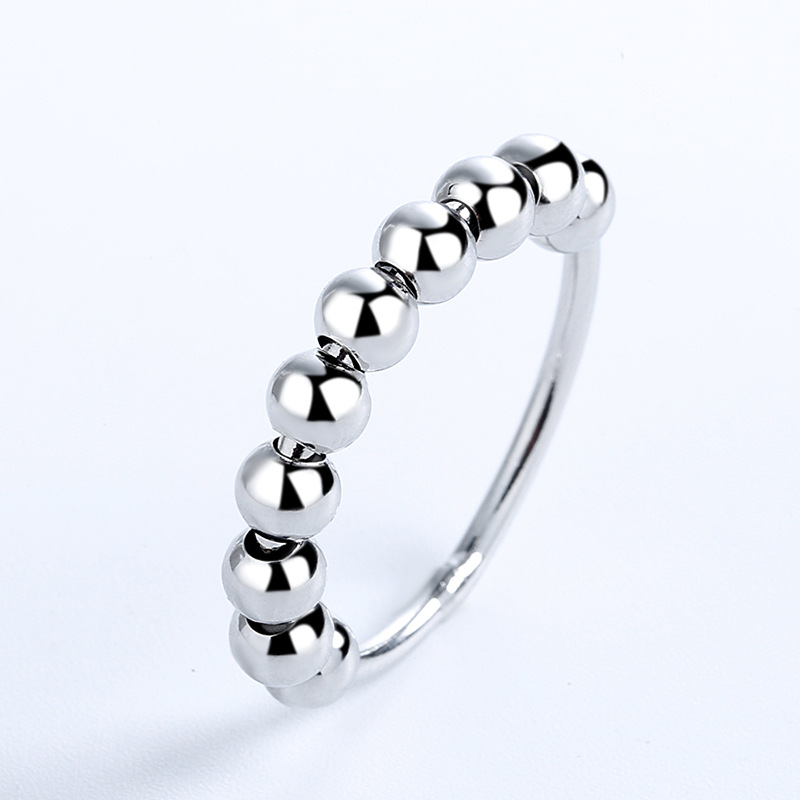 Simple Style Solid Color Copper Beaded Plating Rings 1 Piece