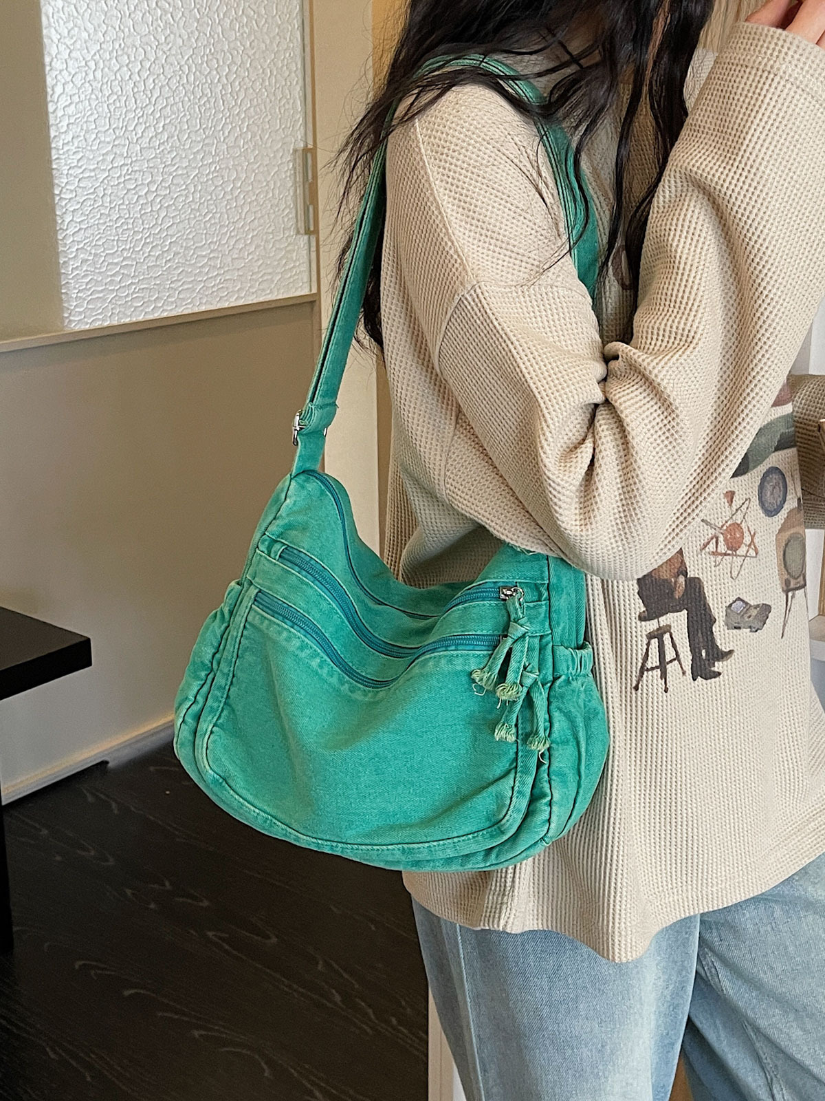 Hacer viejo bolso de lavado con agua para mujeres 2026 nuevo estilo de moda bolso de hombro de bolso retrógrado bolso de viaje image 1