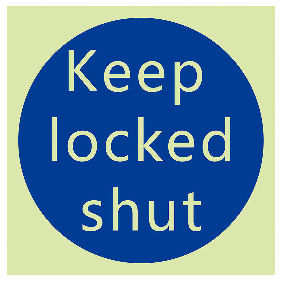 夜光安全标志保持锁定关闭门标志自发光安全标签跨境夜光标志