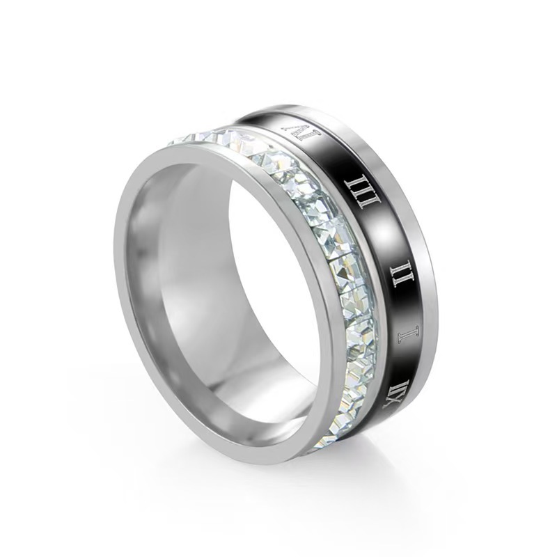 Anillo de acero inoxidable que no se desvanece ins moda masculina giratoria anillo de acero de titanio de nicho frío de los hombres liso
