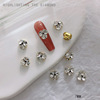 Nail decoration, metal nail sequins, accessory with rhinestones for nails, wholesale, ready-made product