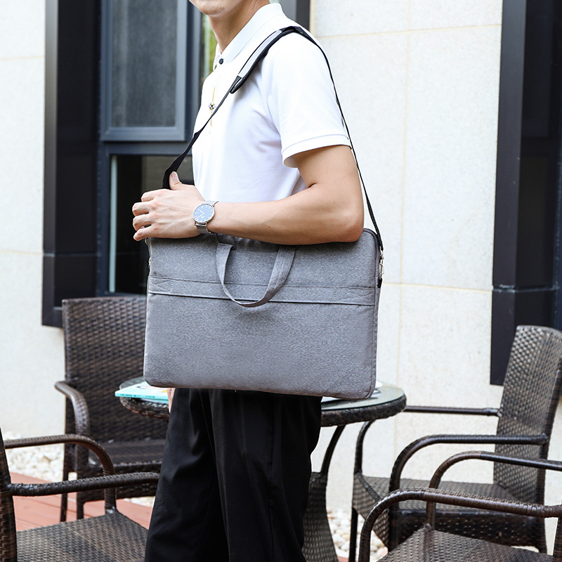 Bolsa de ordenador portátil simple Bolsa de forro de terciopelo de 14 pulgadas de 15,6 pulgadas Bolsa de archivo de Cercanías de negocios Bolsa de hombro de color sólido