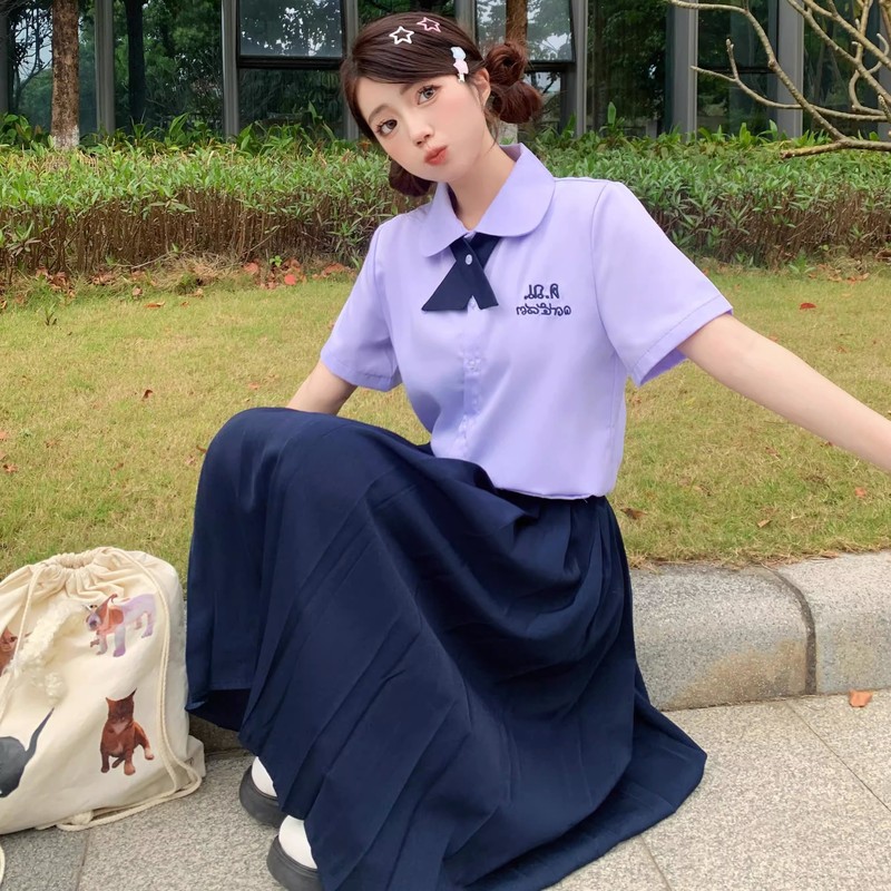 タイの学校制服 JK パフォーマンス服カレッジスタイル中学生と高校生半袖シャツ夏の卒業式制服スーツ|undefined