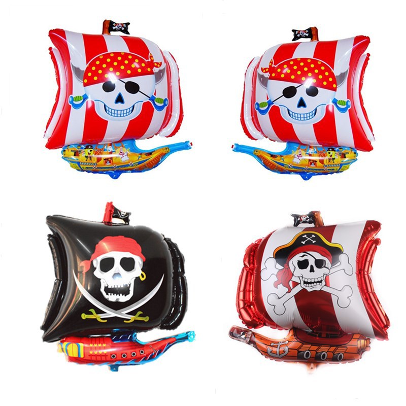 Pirate ship aluminum film balloon Pirate ship shaped balloon Children's toy decorative toy balloon