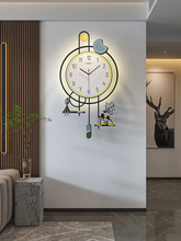 全铜挂钟餐厅时钟装饰挂钟2023新款大气家用创意网红摆件客厅