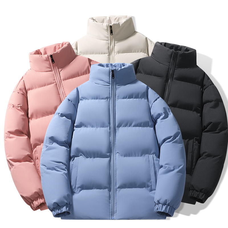 Veste d'hiver épaisse en coton surdimensionnée pour homme, marque tendance, col montant, couleur unie, style américain_voghion.com