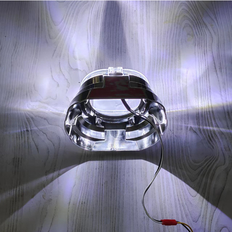 3.0 Redonda HaiLa cubierta de decoración integrada retorno máscara de luz de doble lente de automóvil máscara integrada LED universal