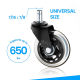 3 inch circlip transparent wheel office chair universal wheel furniture caster roller mute wheel electric chair pulley rubber