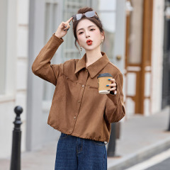 短款外套女2025新款春秋季高级感小个子气质休闲百搭翻领夹克上衣